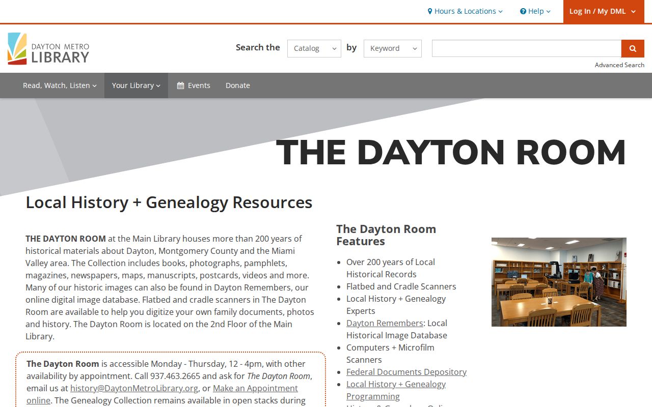 Dayton city directory research at the Dayton Room local-history page