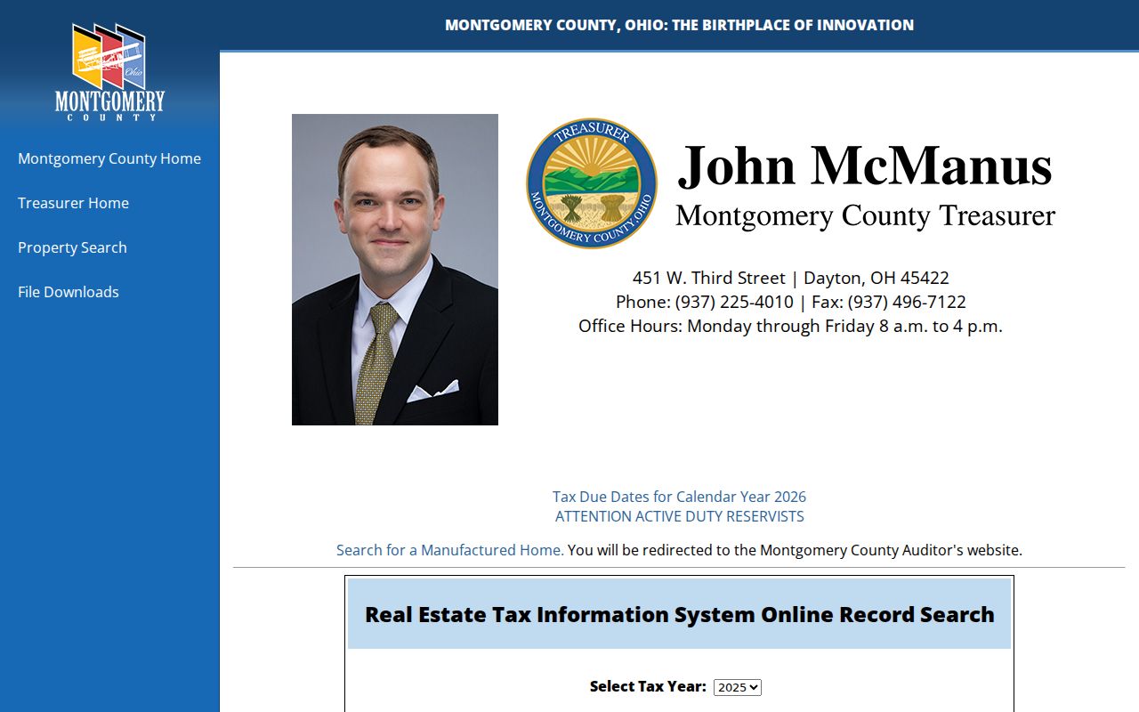 Dayton residents directory Montgomery County Treasurer tax and address search