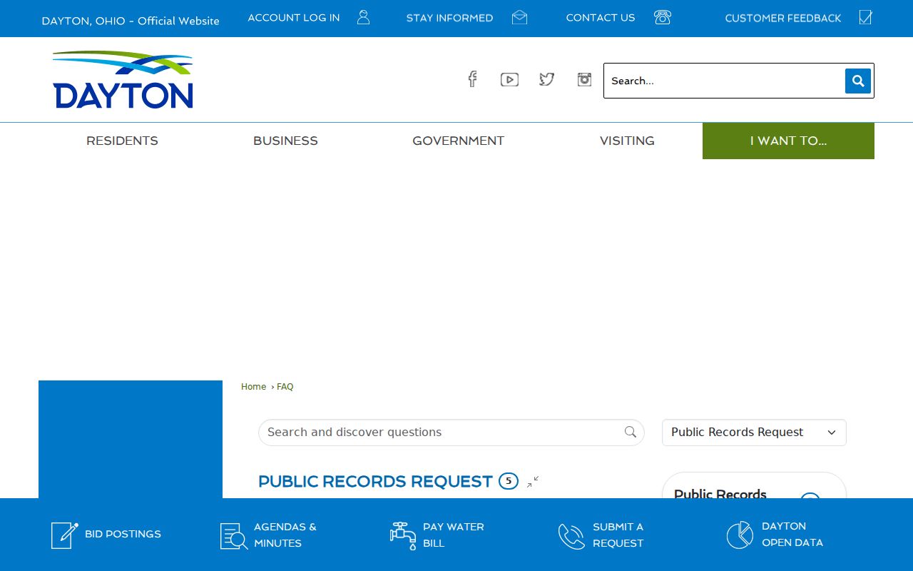 Dayton neighbors City public records FAQ