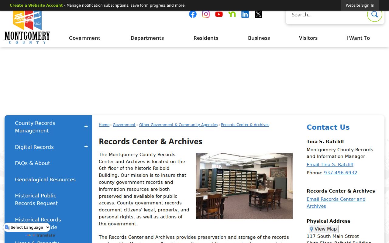 Dayton previous residents research through the Montgomery County Records Center and Archives
