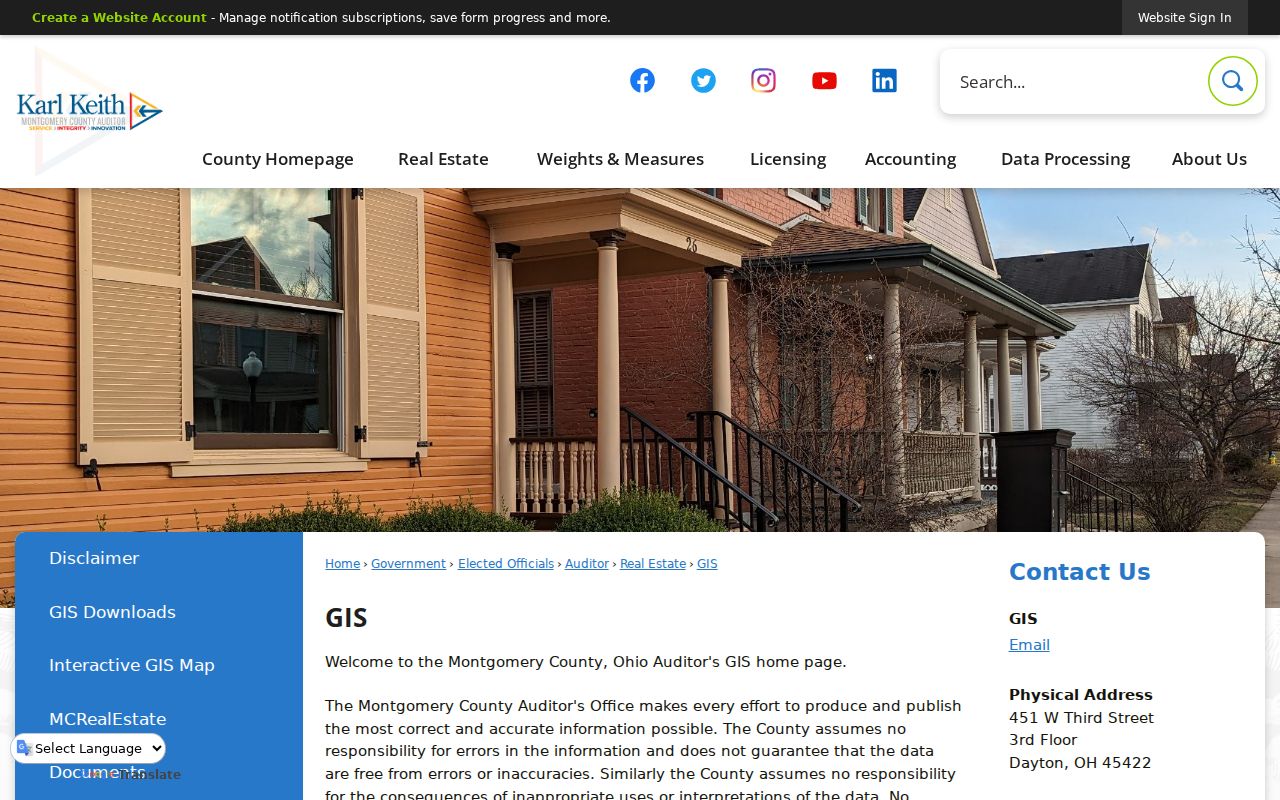 Dayton street directory Montgomery County GIS parcel viewer access
